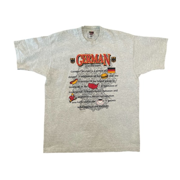 VTG 90s German Nationality Definition T-Shirt Single Stitch Size XL - Picture 1 of 7